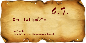 Orr Tulipán névjegykártya